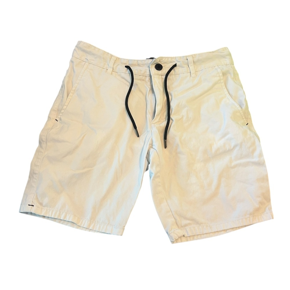 White Shorts with Black Drawstring